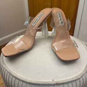 Steve Madden Clear and Nude Heels